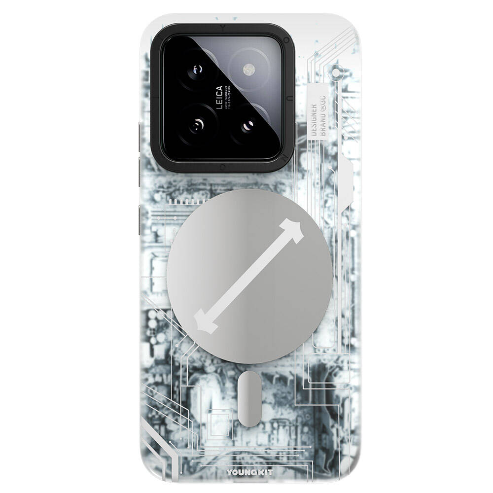 Xiaomi Mi 14 Kılıf M-safe Şarj Özellikli YoungKit Technology Serisi Kapak