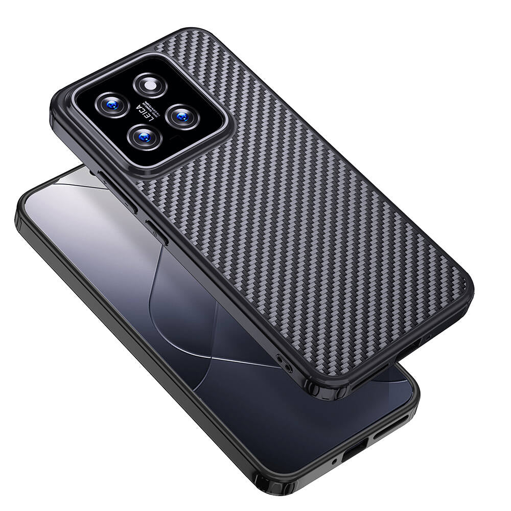 Xiaomi Mi 14 Pro Kılıf Aramid Karbon Fiber M-safe Özellikli Wlons Radison Kapak