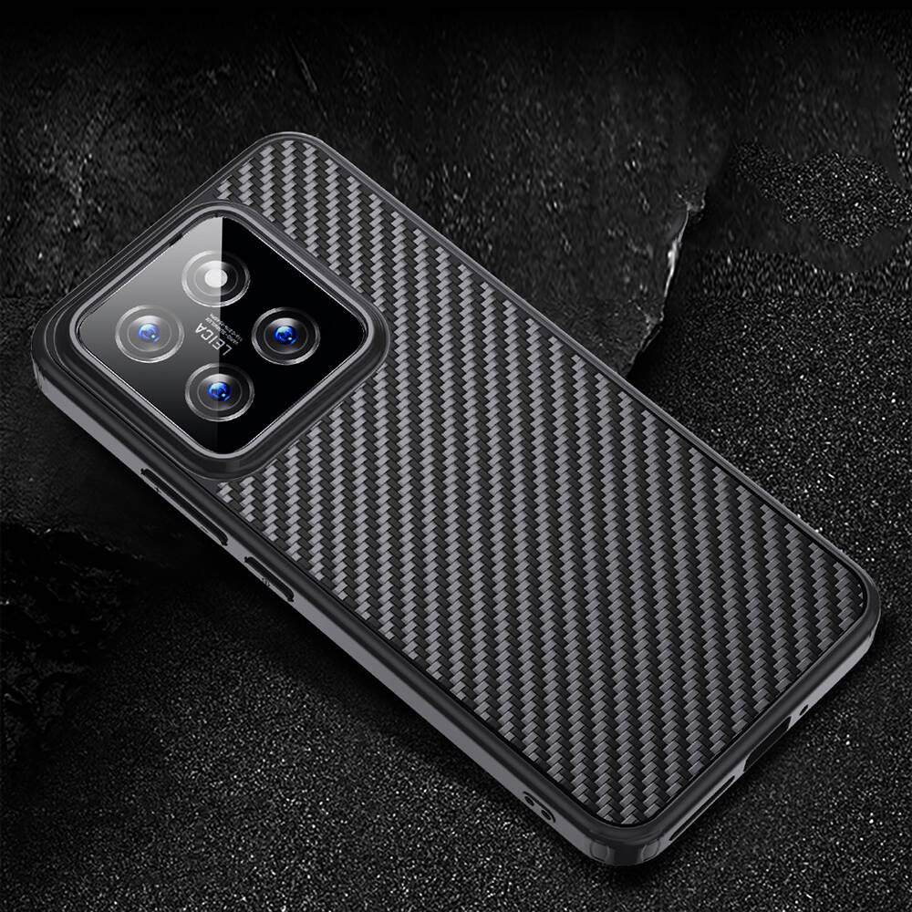 Xiaomi Mi 14 Pro Kılıf Aramid Karbon Fiber M-safe Özellikli Wlons Radison Kapak