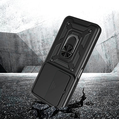 Xiaomi Redmi 15 Kılıf Magnetik Standlı Kamera Korumalı Zore Sürgülü Vega Kapak