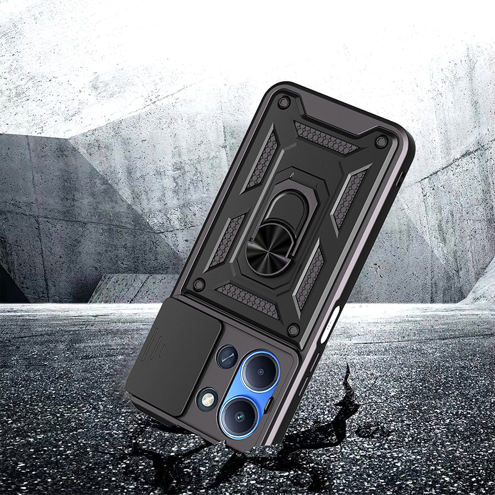 Xiaomi Redmi 15C Kılıf Magnetik Standlı Kamera Korumalı Zore Sürgülü Vega Kapak