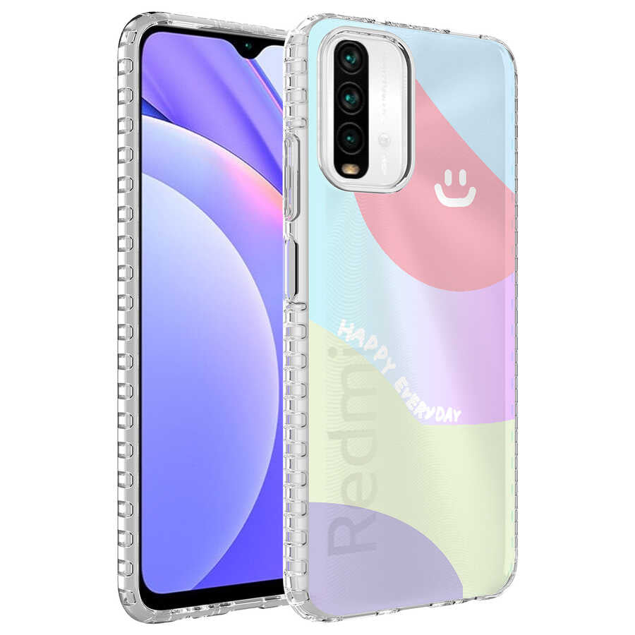 Xiaomi Redmi Note 10 Kılıf Airbag Kenarlı Renkli Desenli Silikon Zore Elegans Kapak
