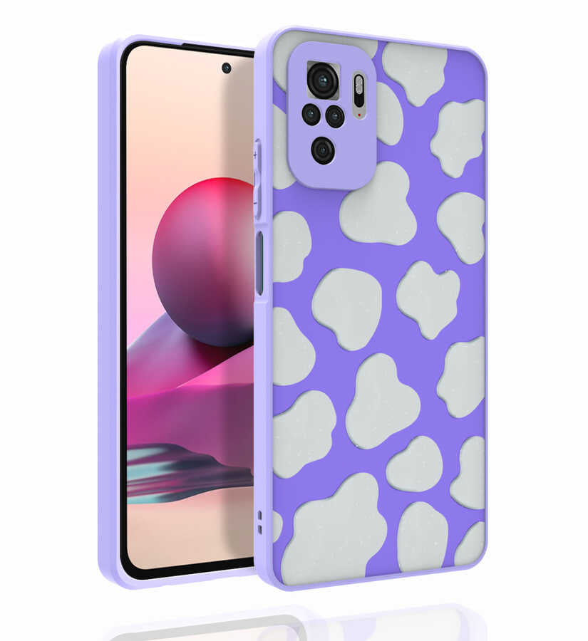 Xiaomi Redmi Note 10S Kılıf Desenli Kamera Korumalı Parlak Zore Nora Kapak