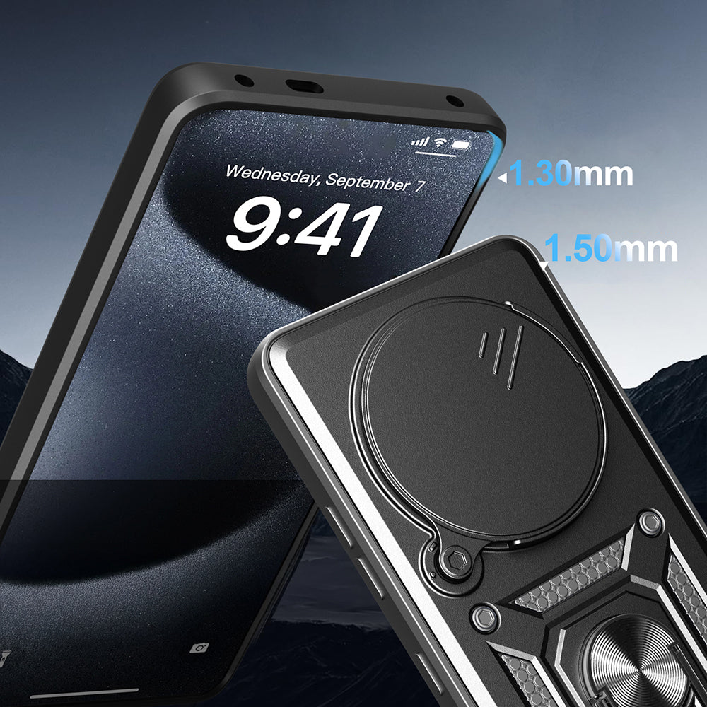 Xiaomi Redmi Note 14 Pro 4G Kılıf Magnetik Standlı Kamera Korumalı Zore Sürgülü Vega Kapak