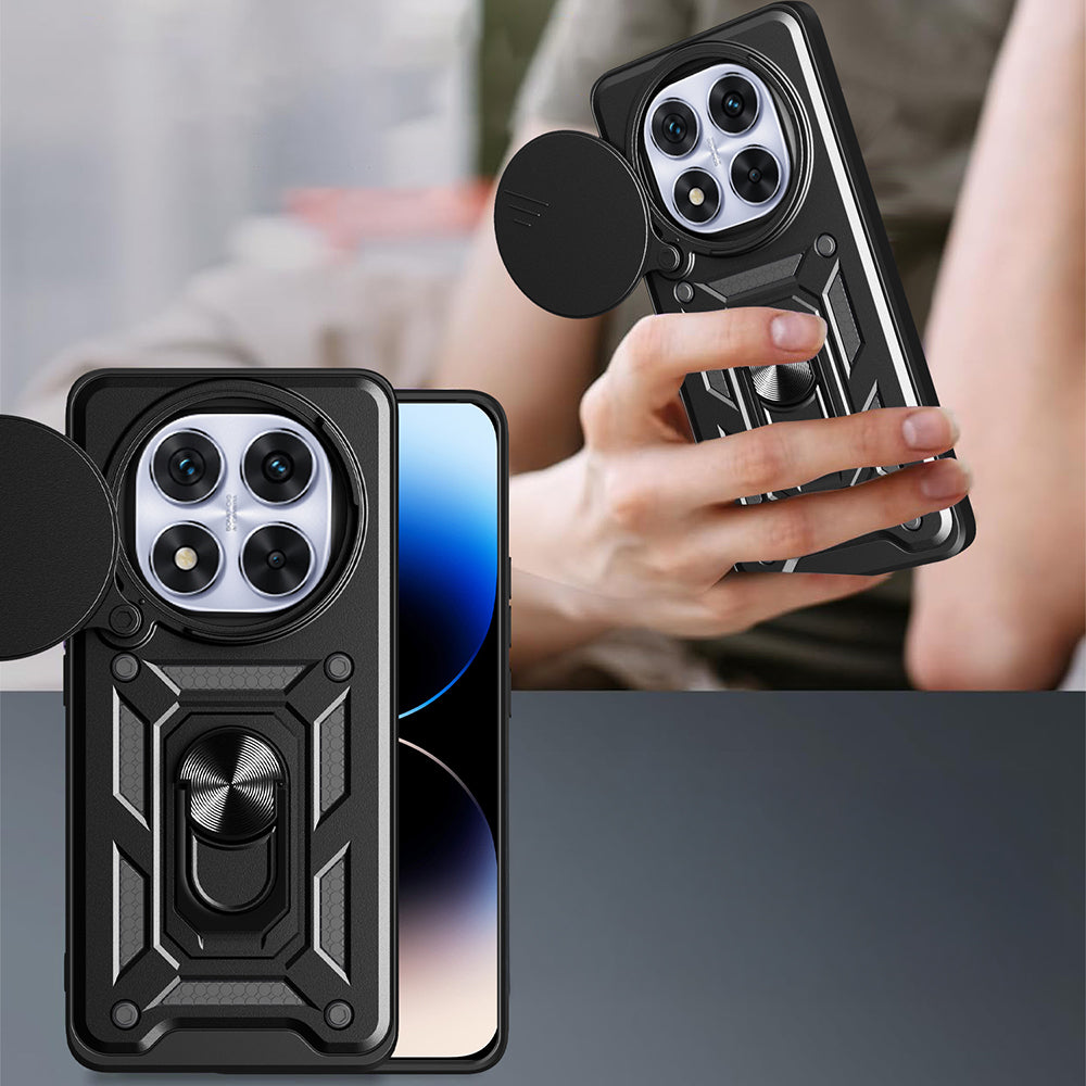 Xiaomi Redmi Note 14 Pro Plus Kılıf Magnetik Standlı Kamera Korumalı Zore Sürgülü Vega Kapak