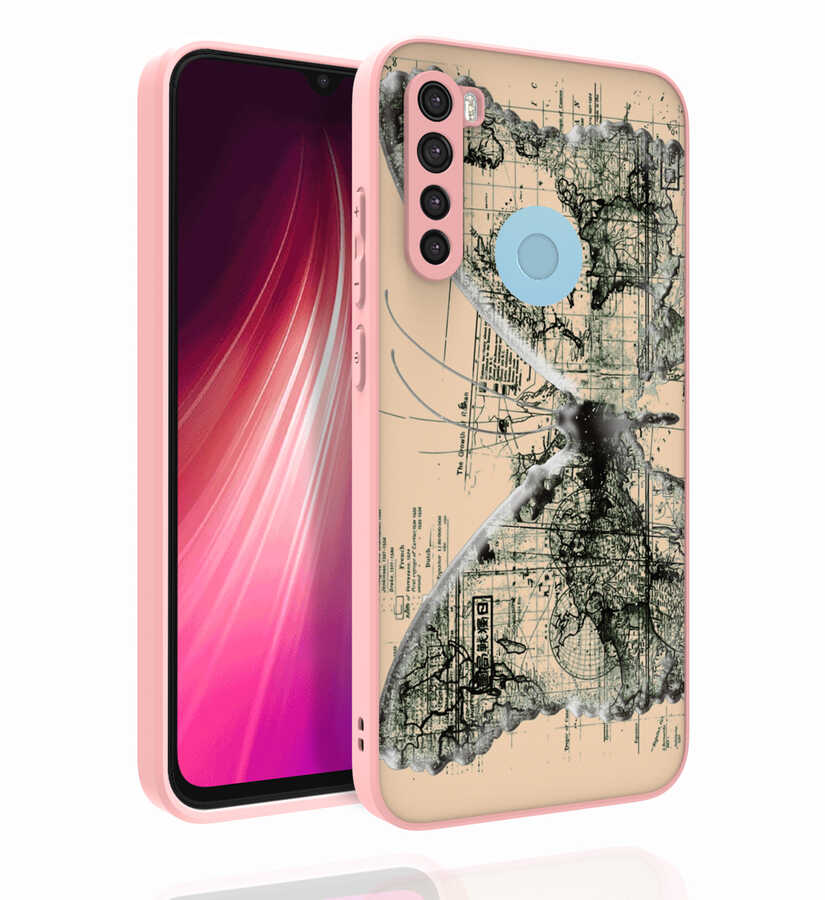 Xiaomi Redmi Note 8 Kılıf Desenli Kamera Korumalı Parlak Zore Nora Kapak