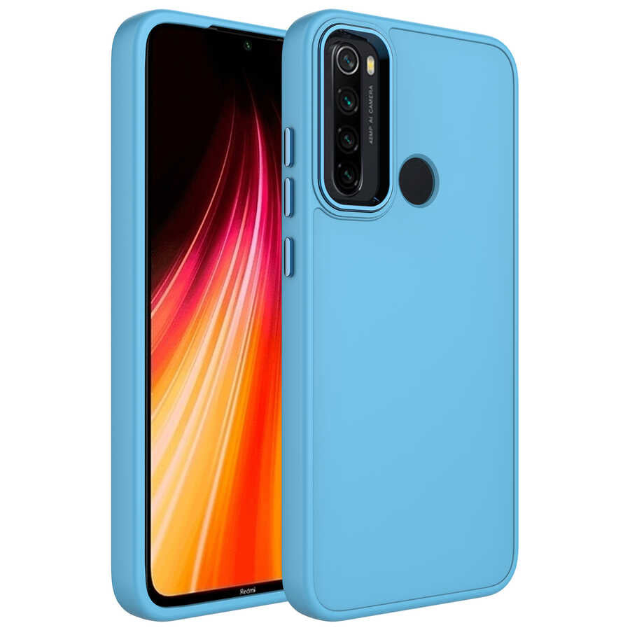 Xiaomi Redmi Note 8 Kılıf Metal Çerçeve ve Buton Tasarımlı Silikon Zore Luna Kapak