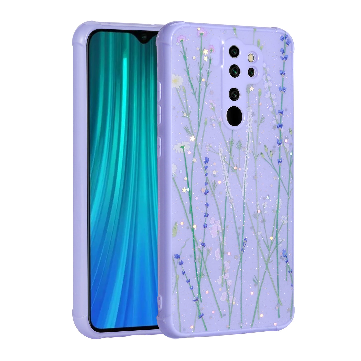 Xiaomi Redmi Note 8 Pro Kılıf Simli Desenli Kamera Korumalı Parlak Zore Popy Kapak