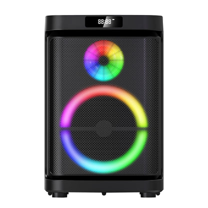 Zore GD-1019 Dijital LED Göstergeli Çift Mikrofonlu RGB TWS 10 inç Stereo Bass Kablosuz Karaoke Hoparlör