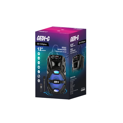 Zore GD-1235 Plus Mikrofonlu RGB TWS 12 inç Stereo Bass Kablosuz Karaoke Hoparlör