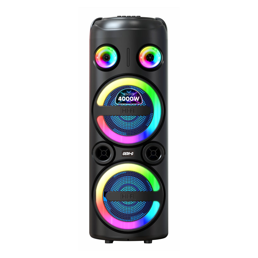 Zore GD-2851 Dijital LED Göstergeli FM Radyolu Mikrofonlu RGB TWS Çift 8 inç Stereo Bass Kablosuz Karaoke Hoparlör