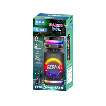 Zore GD-9005 Mikrofonlu RGB TWS 8 inç Stereo Bass Kablosuz Karaoke Hoparlör