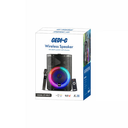 Zore LT-917 Mikrofonlu RGB Işıklı Kumandalı Stereo Bass Kablosuz TWS Karaoke Hoparlör Speaker