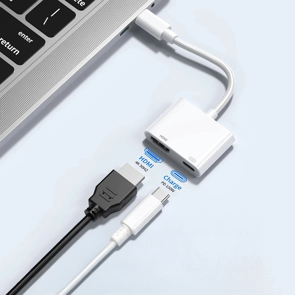 Zore Type-C to Type-C PD100W + HDMI 4K@30Hz 2in1 Adaptör