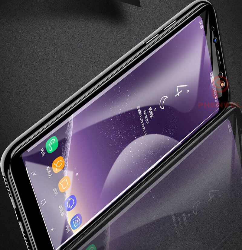 Galaxy A8 Plus 2018 Zore Kenarları Kırılmaya Dayanıklı Cam Ekran Koruyucu - 4