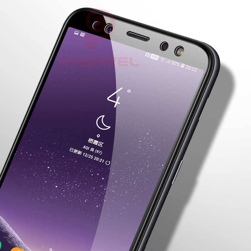 Galaxy A8 Plus 2018 Zore Kenarları Kırılmaya Dayanıklı Cam Ekran Koruyucu - 1