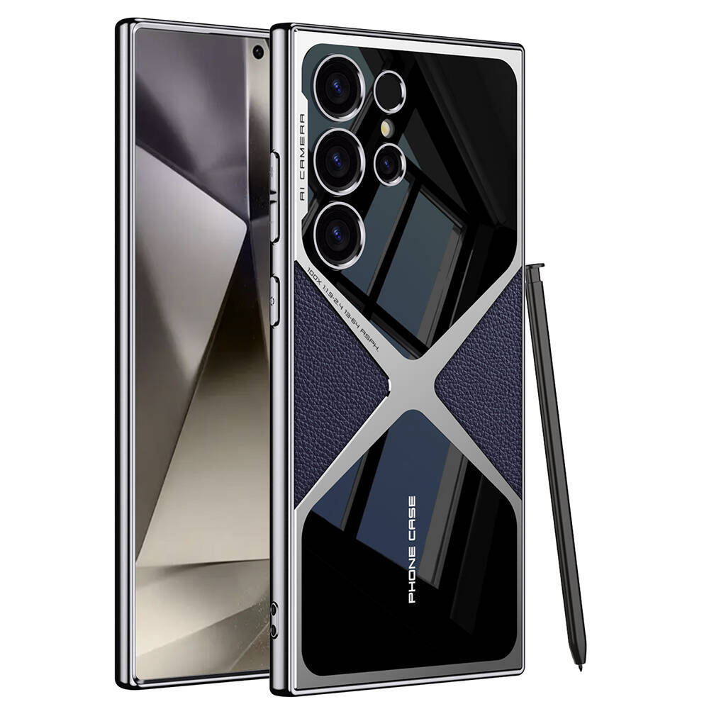 Galaxy S24 Ultra Kılıf Ultra İnce Kamera Korumalı PC + Deri Arka Yüzey Zore X-Pro Kapak - 7
