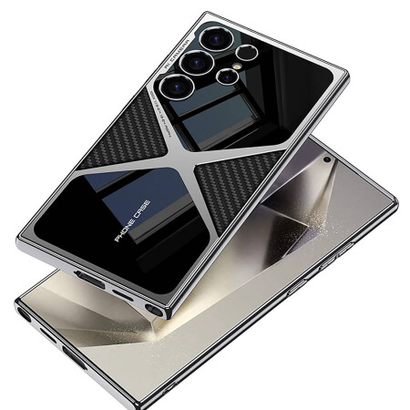Galaxy S24 Ultra Kılıf Ultra İnce Kamera Korumalı PC + Deri Arka Yüzey Zore X-Pro Kapak - 10