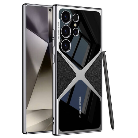 Galaxy S24 Ultra Kılıf Ultra İnce Kamera Korumalı PC + Deri Arka Yüzey Zore X-Pro Kapak - 1