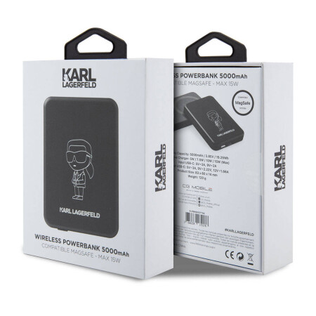 Karl Lagerfeld Led Işıklı Göstergeli Magsafe Magnetik Orjinal Lisanslı Powerbank 5000 Mah - 5