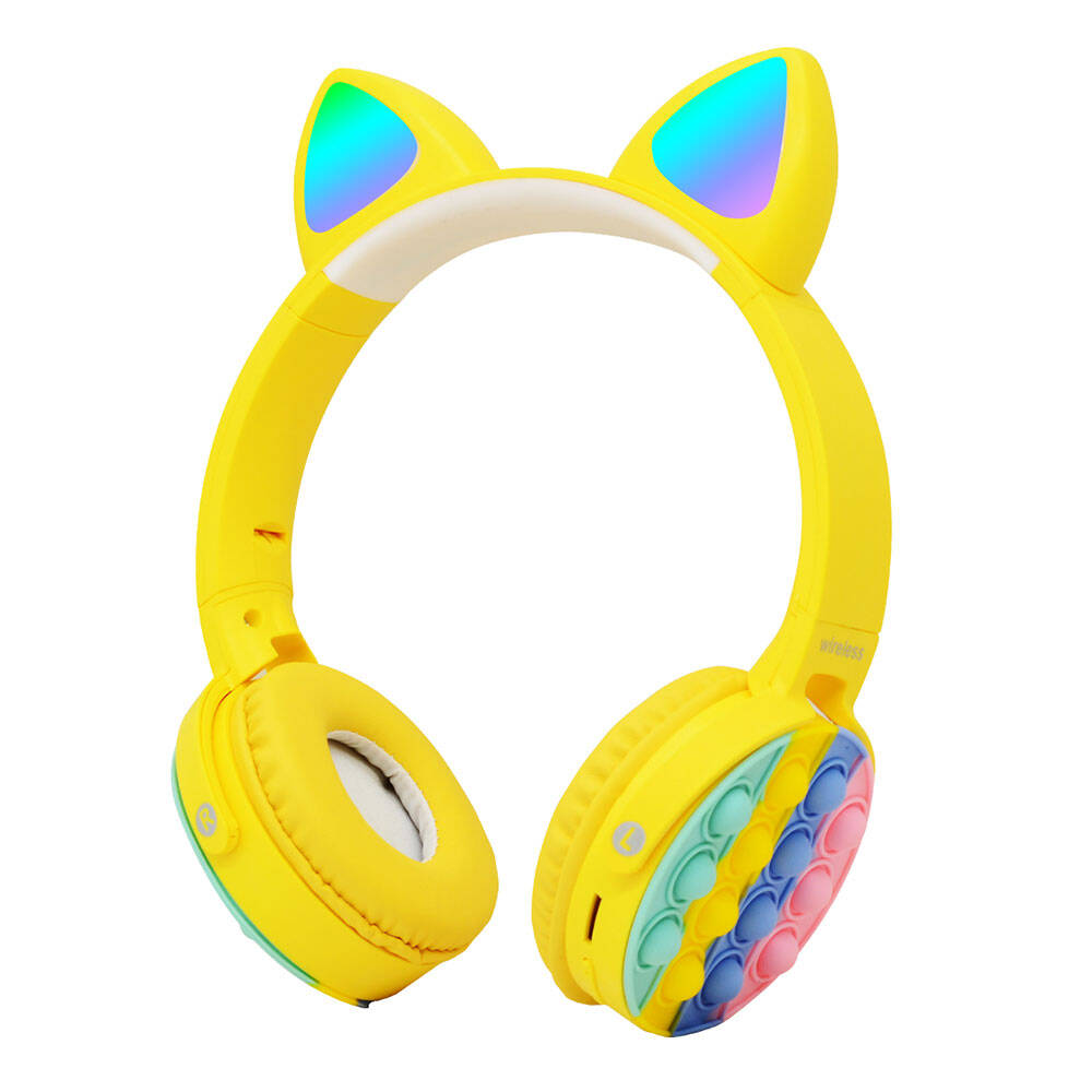 Zore CXT-950 RGB Led Işıklı Kedi Kulağı Band Tasarımı Ayarlanabilir Katlanabilir Kulak Üstü Bluetooth Kulaklık - 2