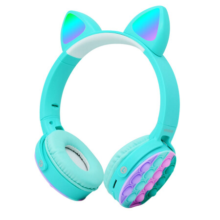 Zore CXT-950 RGB Led Işıklı Kedi Kulağı Band Tasarımı Ayarlanabilir Katlanabilir Kulak Üstü Bluetooth Kulaklık - 1